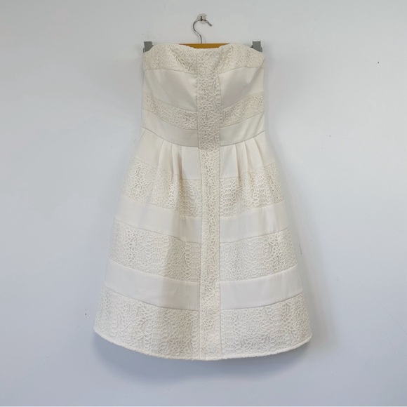 BCBGMaxAzria Dorothea Strapless Babydoll Mini Dress Fairy Whimsical Wedding - Picture 4 of 14